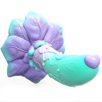 7.4in Soft Flexible Silicone Rose Shape Colored Particles Dildo