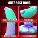 7.4in Soft Flexible Silicone Rose Shape Colored Particles Dildo