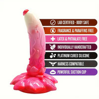 7.4in Soft Flexible Silicone Rose Shape Colored Particles Dildo