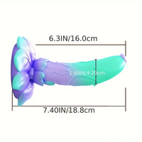 7.4in Soft Flexible Silicone Rose Shape Colored Particles Dildo