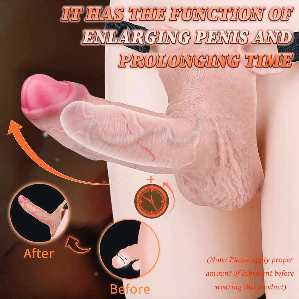 7.4in Strap on Penis Extender Cock Sleeve Dildo For G-Spot Anal Use