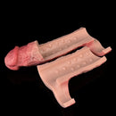 7.4in Vibrating Auto Remote Silicone Hollow Dildo Sleeve Cock Extender