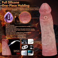 7.4in Vibrating Auto Remote Silicone Hollow Dildo Sleeve Cock Extender