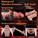 7.4in Vibrating Auto Remote Silicone Hollow Dildo Sleeve Cock Extender