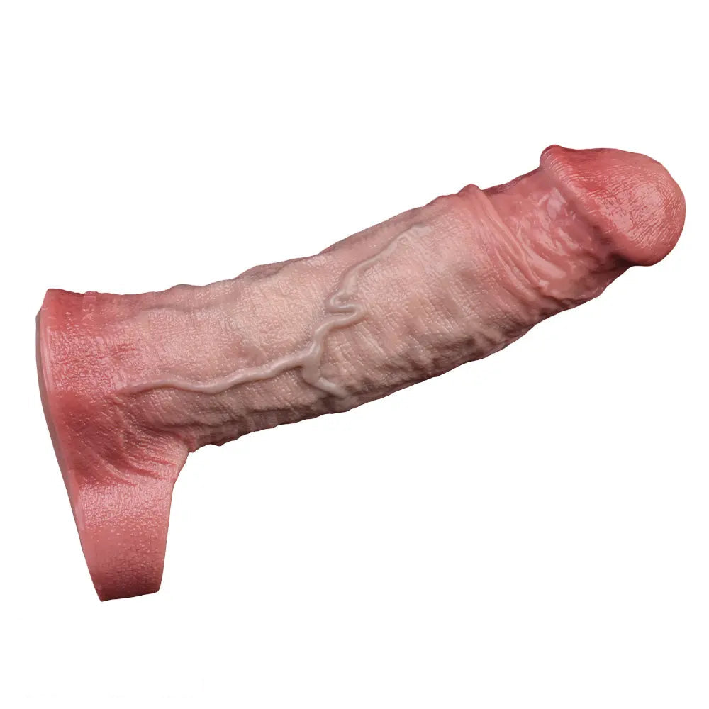 7.4in Vibrating Auto Remote Silicone Hollow Dildo Sleeve Cock Extender