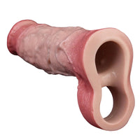 7.4in Vibrating Auto Remote Silicone Hollow Dildo Sleeve Cock Extender