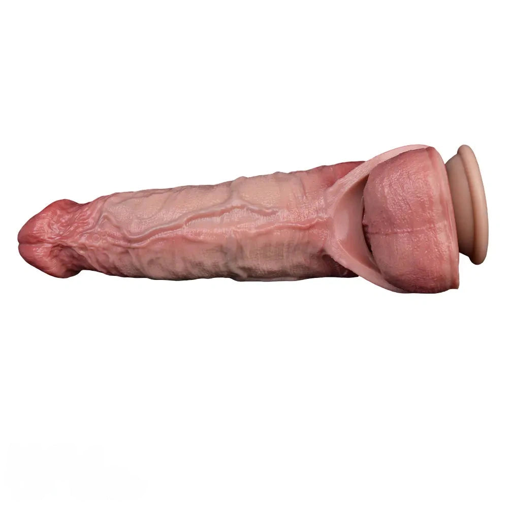 7.4in Vibrating Auto Remote Silicone Hollow Dildo Sleeve Cock Extender