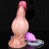 7.51in Inflatable Squirting Soft Silicone Dildo For Woman Men Anal Dildo