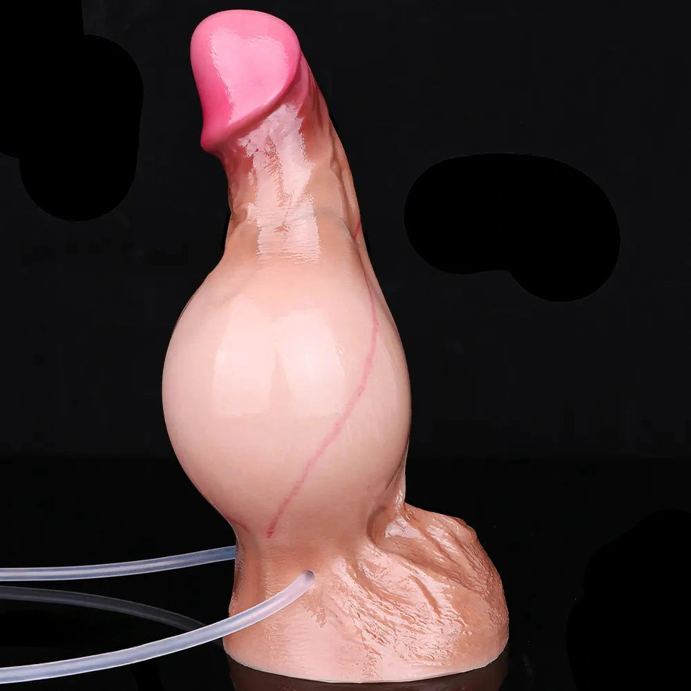 7.51in Inflatable Squirting Soft Silicone Dildo For Woman Men Anal Dildo
