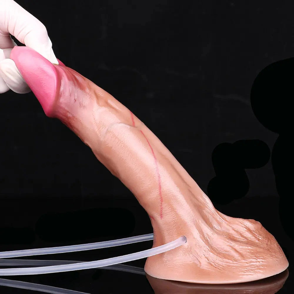 7.51in Inflatable Squirting Soft Silicone Dildo For Woman Men Anal Dildo