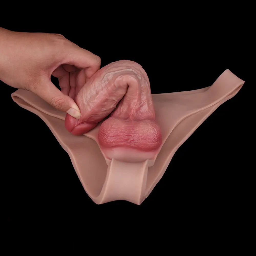 7.51in Wearable Premium Soft Strap on Dildo Pants Hollow Cock Sleeve