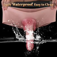 7.55in Wearable Silicone Uncut Dildo Pants Real Skin with Hollow Cock Sleeve
