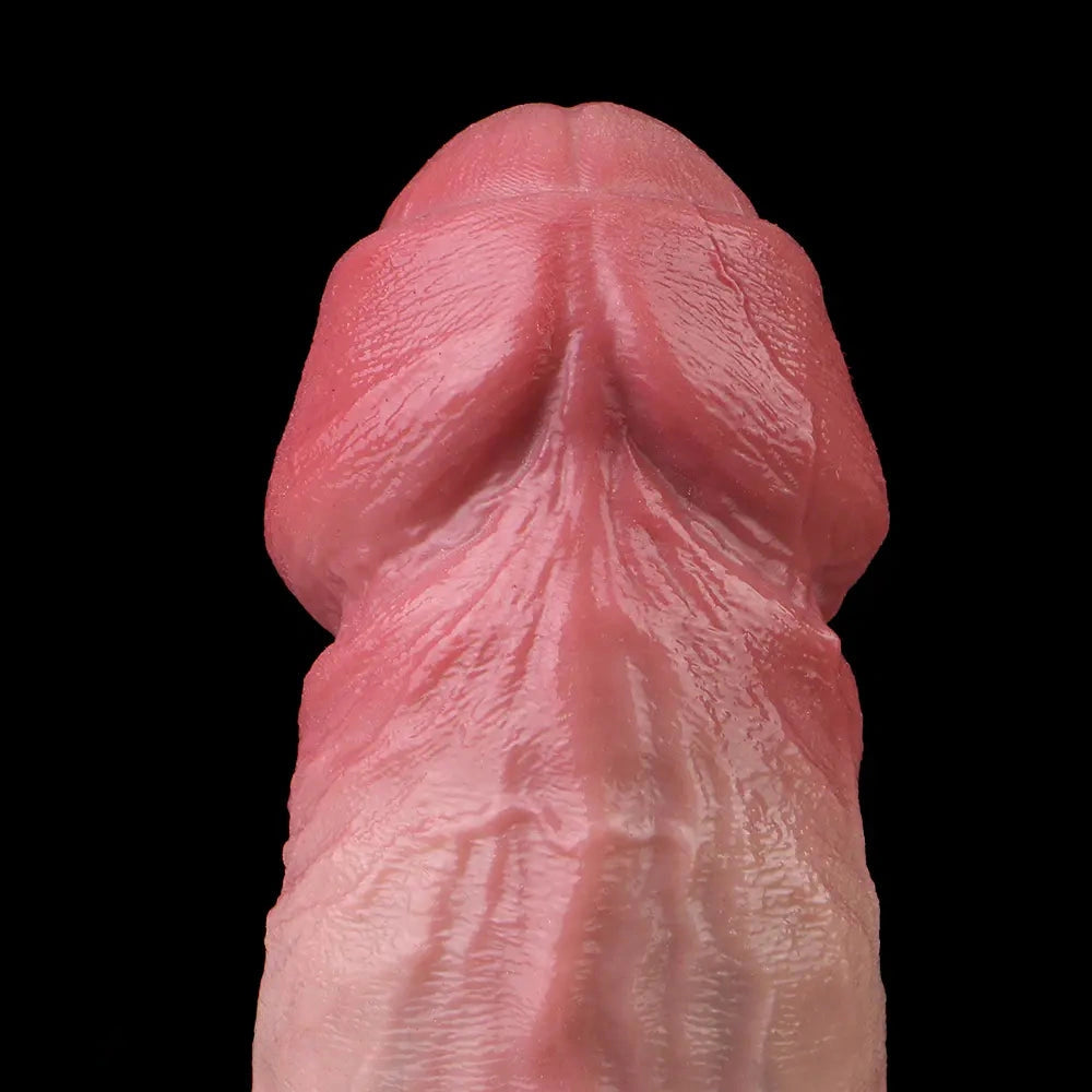 7.55in Wearable Silicone Uncut Dildo Pants Real Skin with Hollow Cock Sleeve