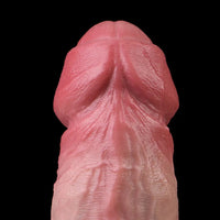 7.55in Wearable Silicone Uncut Dildo Pants Real Skin with Hollow Cock Sleeve
