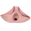 7.55in Wearable Silicone Uncut Dildo Pants Real Skin with Hollow Cock Sleeve