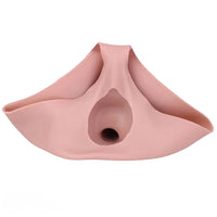 7.55in Wearable Silicone Uncut Dildo Pants Real Skin with Hollow Cock Sleeve