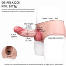 7.55in Wearable Silicone Uncut Dildo Pants Real Skin with Hollow Cock Sleeve