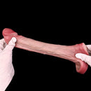 7.56in Lifelike Blue Veins Hollow Dildo Cock Sleeve With Cock Ring For Cock