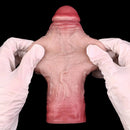 7.56in Lifelike Blue Veins Hollow Dildo Cock Sleeve With Cock Ring For Cock