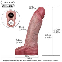 7.56in Lifelike Blue Veins Hollow Dildo Cock Sleeve With Cock Ring For Cock
