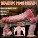 7.56in Lifelike Blue Veins Hollow Dildo Cock Sleeve With Cock Ring For Cock