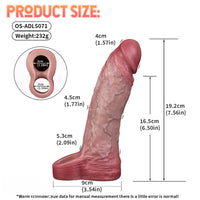 7.56in Lifelike Blue Veins Hollow Dildo Cock Sleeve With Cock Ring For Cock
