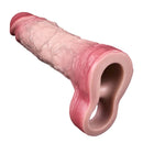 7.56in Lifelike Blue Veins Hollow Dildo Cock Sleeve With Cock Ring For Cock