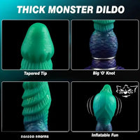 7.56in Silicone Inflatable Fantasy Monster Knots Washable Dildo
