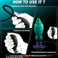 7.56in Silicone Inflatable Fantasy Monster Knots Washable Dildo
