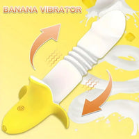 7.59in Banana Thrusting Vibrating Silicone Soft Dildo For Prostate Vagina