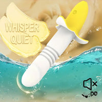 7.59in Banana Thrusting Vibrating Silicone Soft Dildo For Prostate Vagina