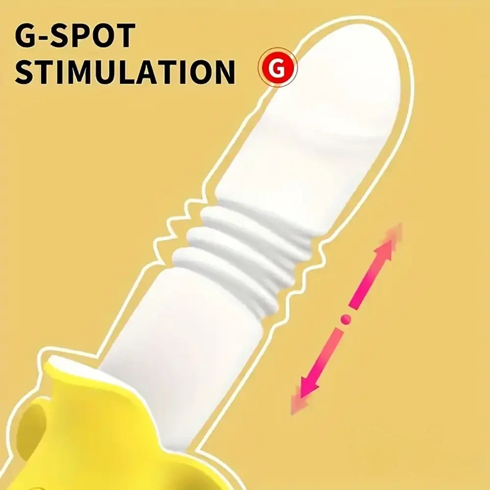 7.59in Banana Thrusting Vibrating Silicone Soft Dildo For Prostate Vagina