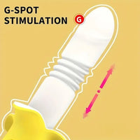 7.59in Banana Thrusting Vibrating Silicone Soft Dildo For Prostate Vagina
