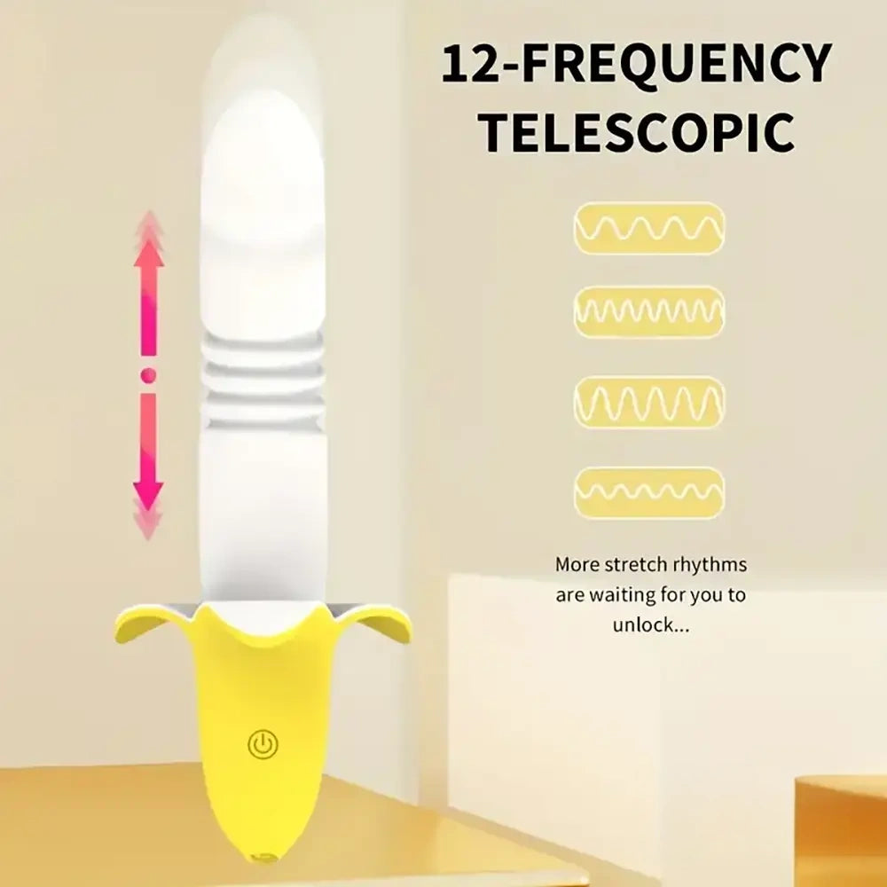 7.59in Banana Thrusting Vibrating Silicone Soft Dildo For Prostate Vagina