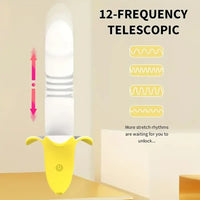 7.59in Banana Thrusting Vibrating Silicone Soft Dildo For Prostate Vagina