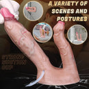 7.59in Double Density Silicone Soft Ejaculating Dual Ended Lifelike Dildo