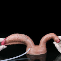 7.59in Double Density Silicone Soft Ejaculating Dual Ended Lifelike Dildo