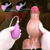 7.59in Inflatable Squirting Soft Silicone Dildo Penis For Gay Masturbation
