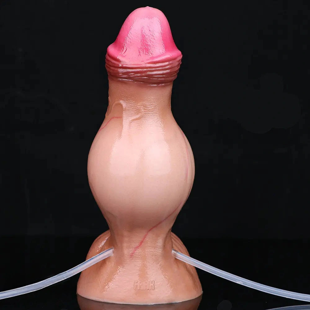 7.59in Inflatable Squirting Soft Silicone Dildo Penis For Gay Masturbation