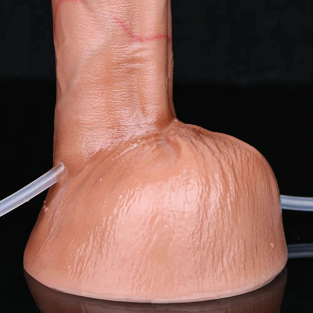 7.59in Inflatable Squirting Soft Silicone Dildo Penis For Gay Masturbation