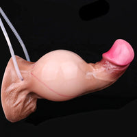 7.59in Inflatable Squirting Soft Silicone Dildo Penis For Gay Masturbation