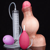 7.59in Inflatable Squirting Soft Silicone Dildo Penis For Gay Masturbation