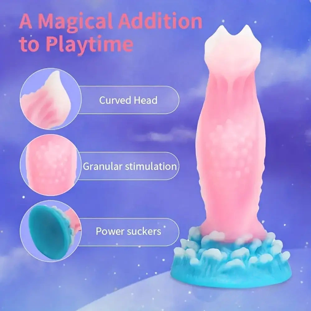 7.59in Lifelike Silicone Soft Luminous Monster Dildo For Anal Expansion