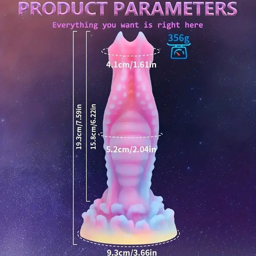 7.59in Lifelike Silicone Soft Luminous Monster Dildo For Anal Expansion
