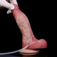 7.59in Liquid Silicone Double Layer Realistic Ejaculating Dildo For Sex Love