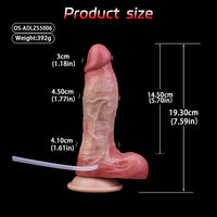 7.59in Liquid Silicone Double Layer Realistic Ejaculating Dildo For Sex Love