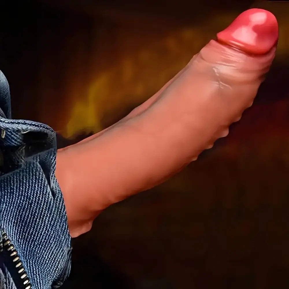 7.59in Reusable Silicone Penis Sheath Super Soft Flexible Dildo Sleeve