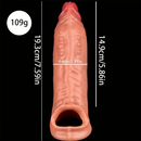7.59in Reusable Silicone Penis Sheath Super Soft Flexible Dildo Sleeve
