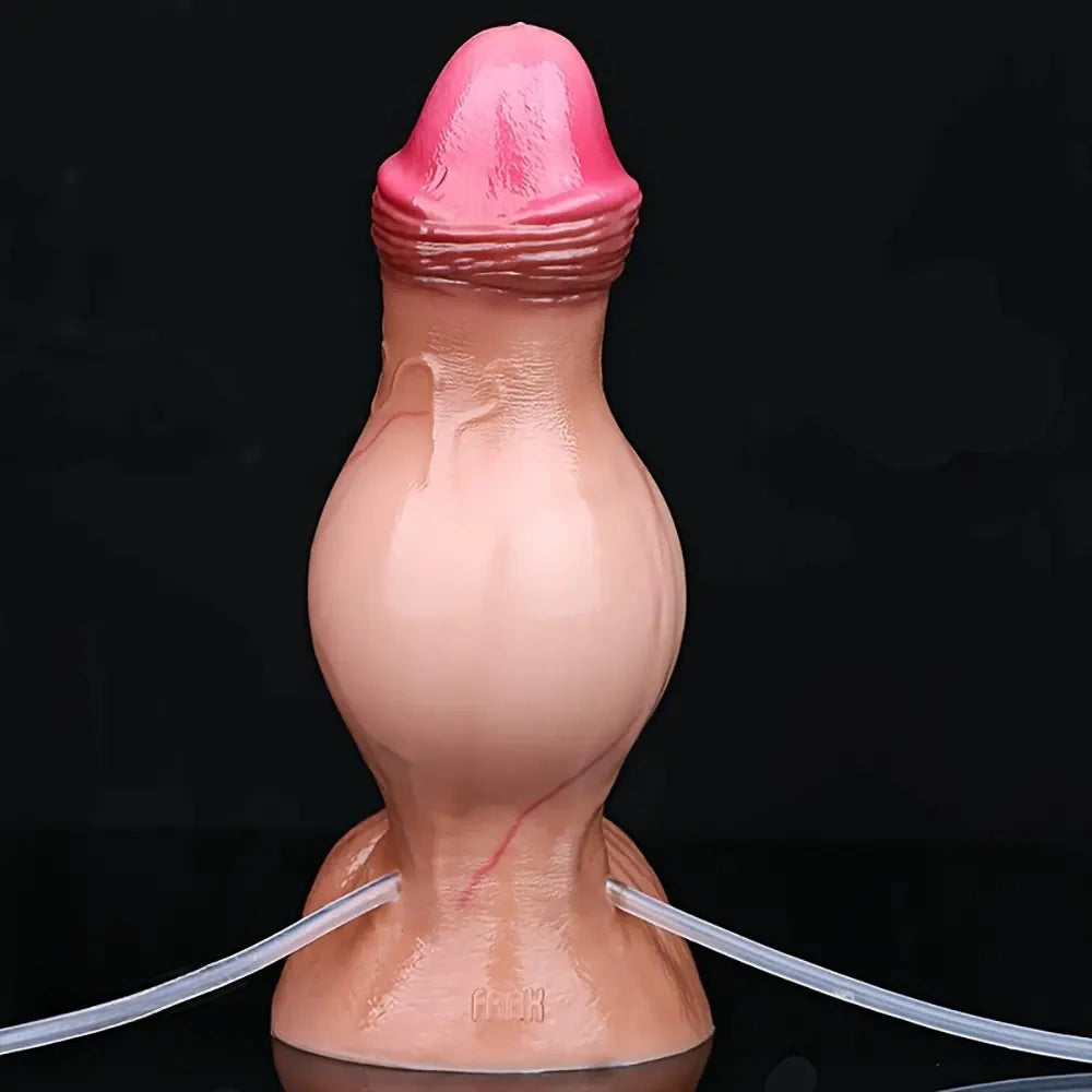 7.59in Skin-Friendly Liquid Silicone Inflatable Spraying Dildo Sex Toy