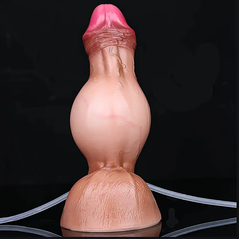 7.59in Skin-Friendly Liquid Silicone Inflatable Spraying Dildo Sex Toy